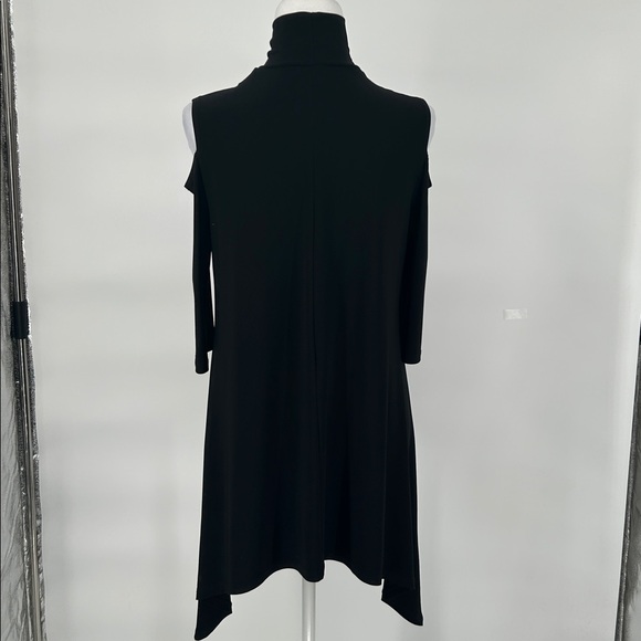 Joseph Ribkoff Black Cold Shoulder Mock, Neck Tunic,Size 8 - Picture 4 of 10